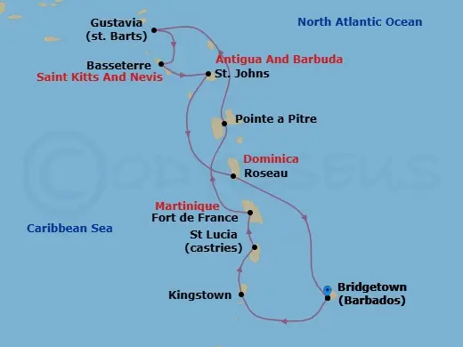 Itinerary schematic diagram