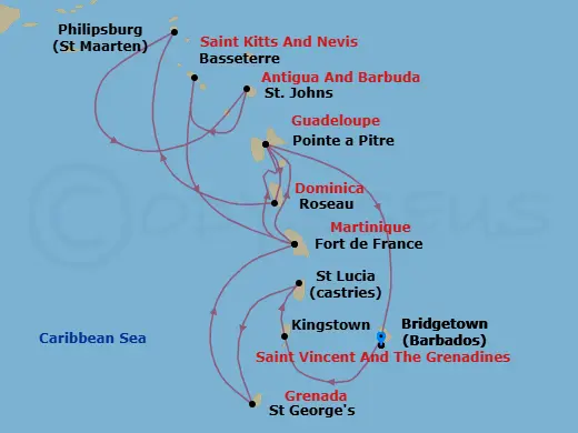 Itinerary schematic diagram