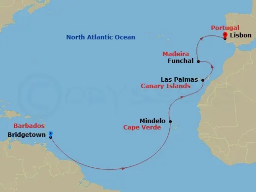 Itinerary schematic diagram