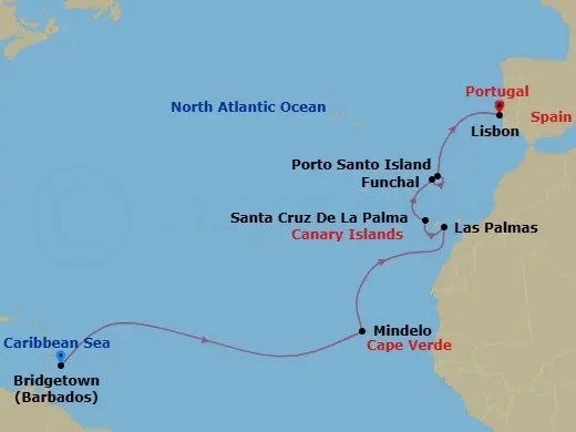 Itinerary schematic diagram