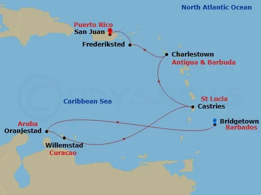 Itinerary schematic diagram