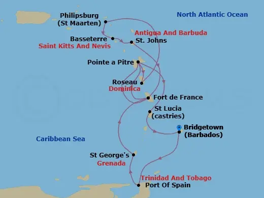 Itinerary schematic diagram