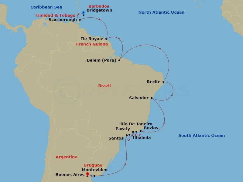 Itinerary schematic diagram