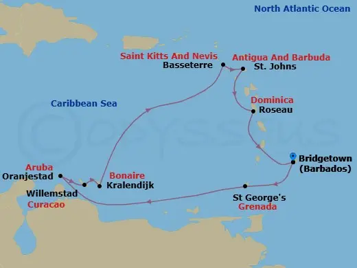 Itinerary schematic diagram
