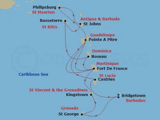 Itinerary schematic diagram