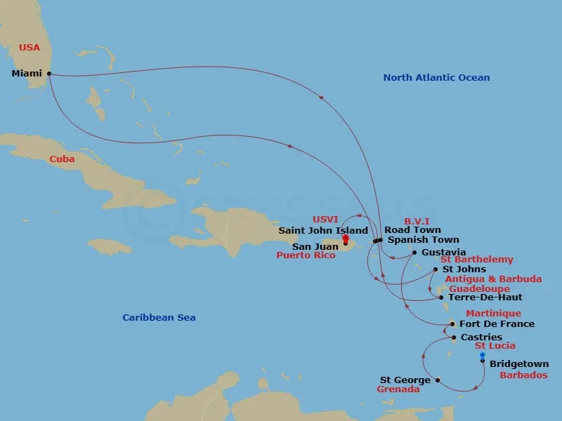 Itinerary schematic diagram