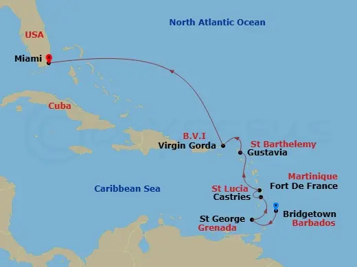 Itinerary schematic diagram