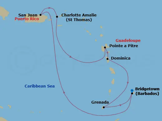 Itinerary schematic diagram