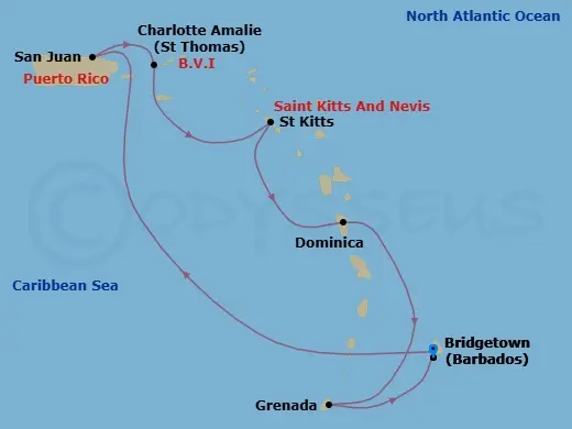 Itinerary schematic diagram