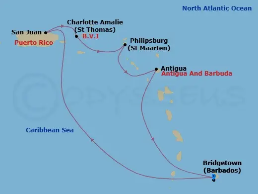 Itinerary schematic diagram