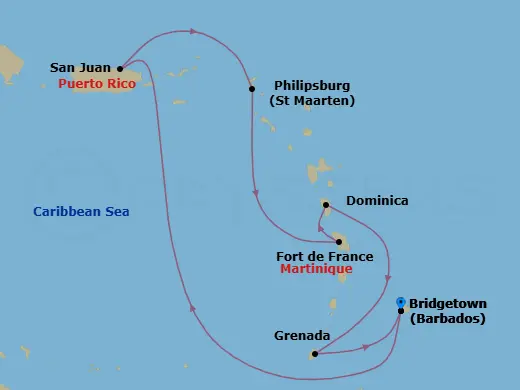 Itinerary schematic diagram