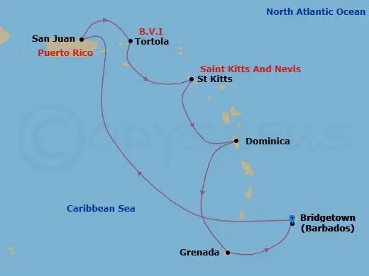 Itinerary schematic diagram