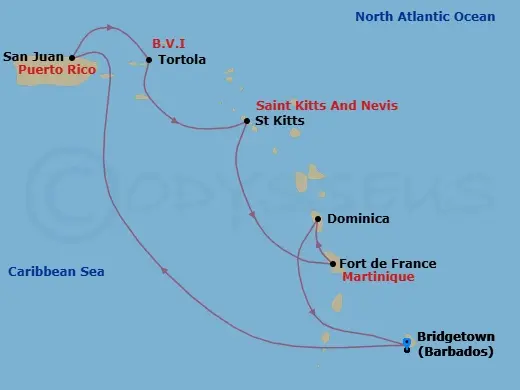 Itinerary schematic diagram