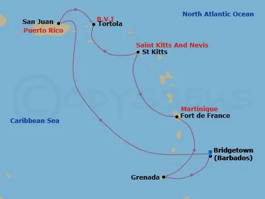 Itinerary schematic diagram