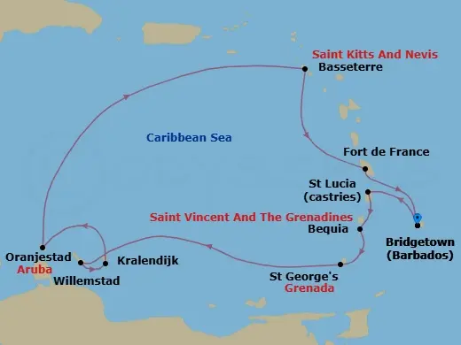 Itinerary schematic diagram