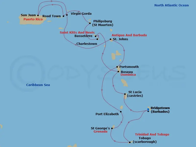 Itinerary schematic diagram