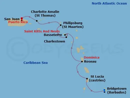 Itinerary schematic diagram