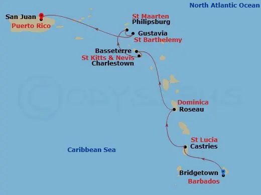 Itinerary schematic diagram