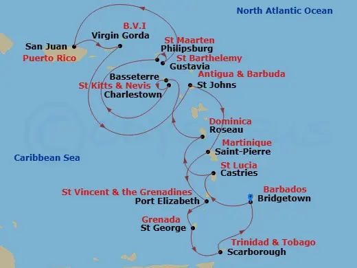 Itinerary schematic diagram