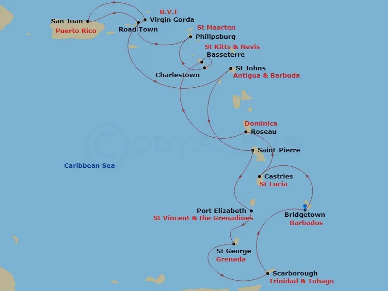 Itinerary schematic diagram