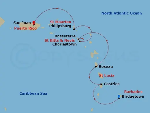 Itinerary schematic diagram