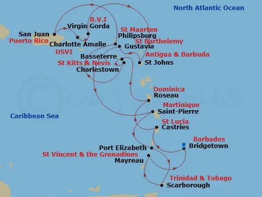 Itinerary schematic diagram