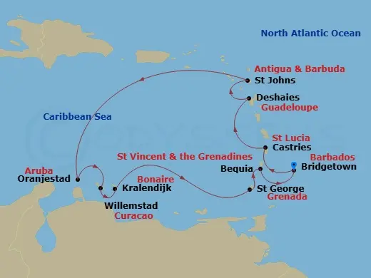 Itinerary schematic diagram