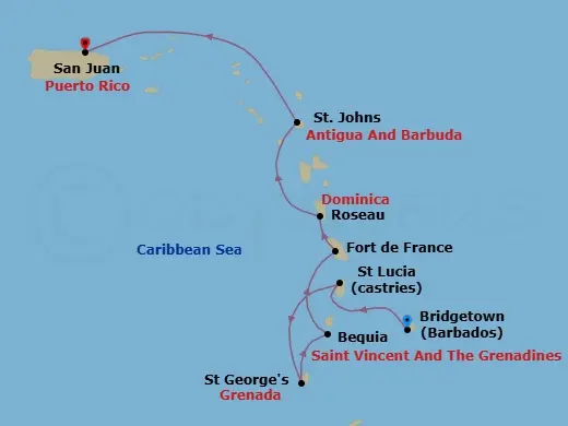 Itinerary schematic diagram