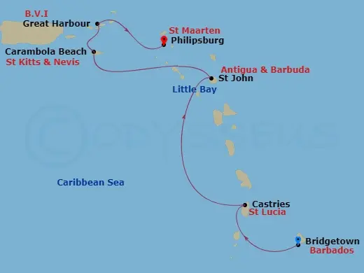 Itinerary schematic diagram