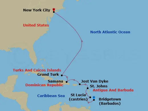 Itinerary schematic diagram