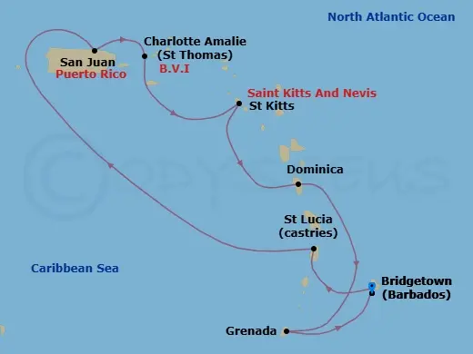 Itinerary schematic diagram