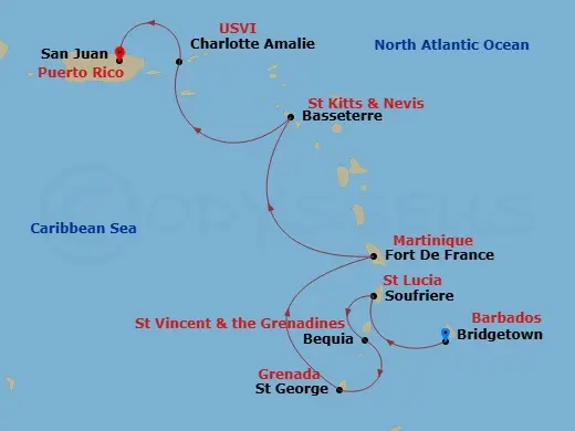 Itinerary schematic diagram