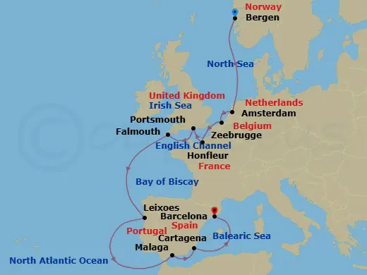 Itinerary schematic diagram