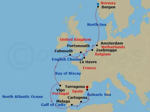Itinerary schematic diagram
