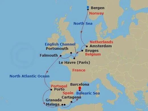 Itinerary schematic diagram