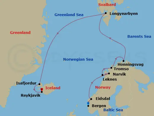 Itinerary schematic diagram