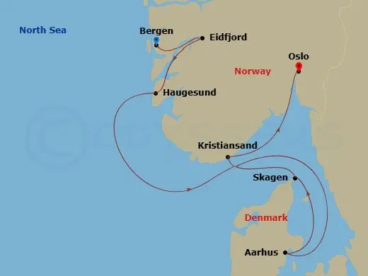 Itinerary schematic diagram
