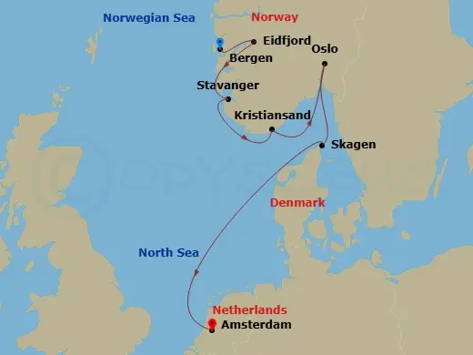 Itinerary schematic diagram