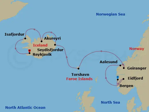 Itinerary schematic diagram