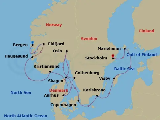 Itinerary schematic diagram