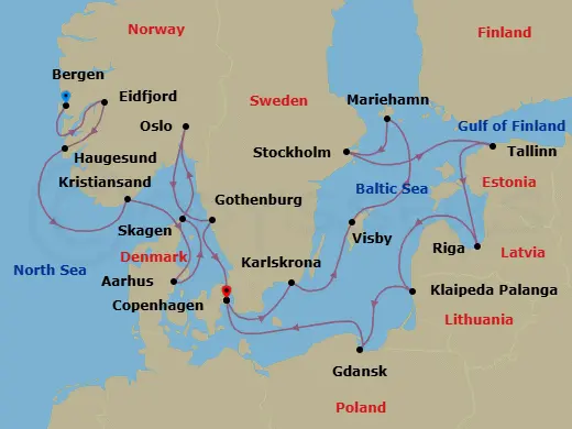 Itinerary schematic diagram