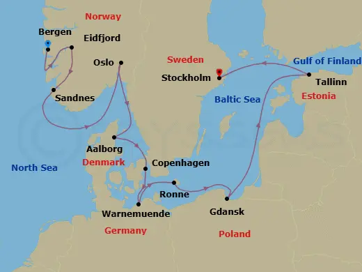 Itinerary schematic diagram