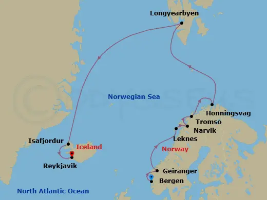 Itinerary schematic diagram