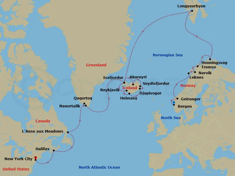Itinerary schematic diagram