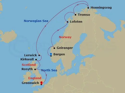 Itinerary schematic diagram