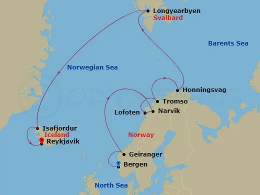 Itinerary schematic diagram