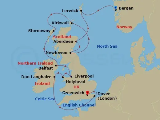 Itinerary schematic diagram