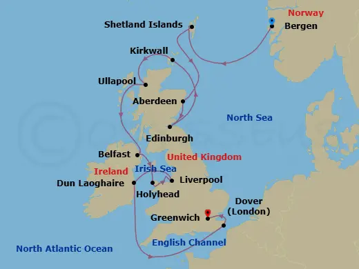 Itinerary schematic diagram