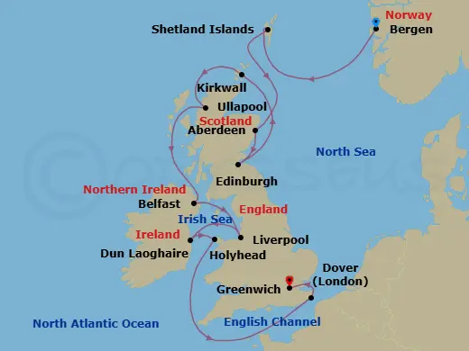 Itinerary schematic diagram