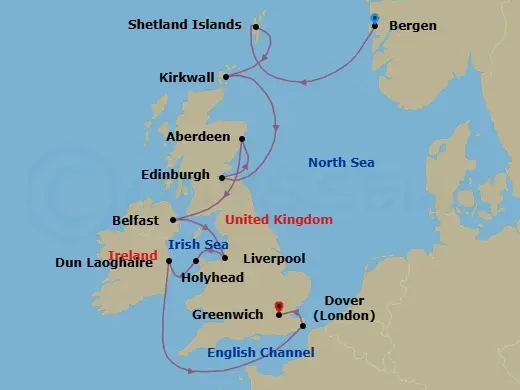 Itinerary schematic diagram